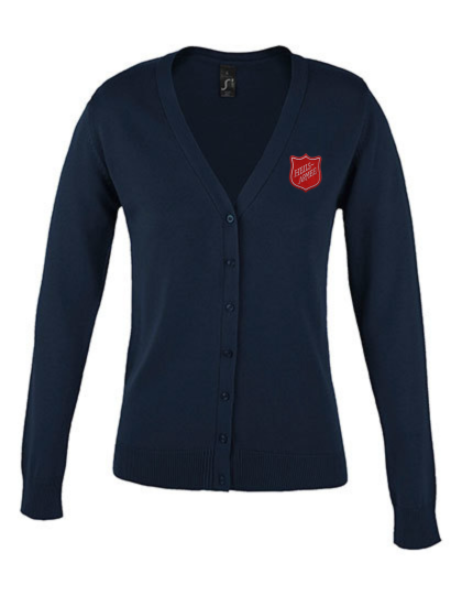 Golden Women V-Neck Knitted Cardigan