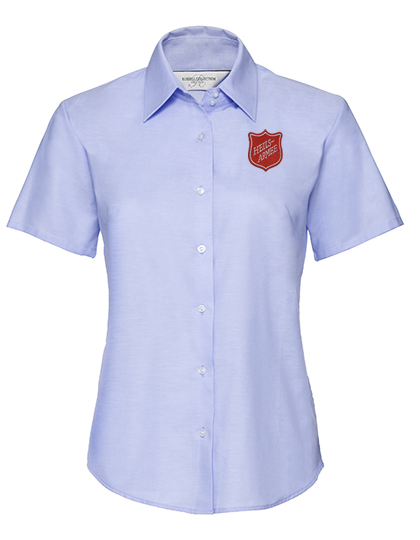 Damen Short Sleeve Classic Oxford Shirt Oxford Blue